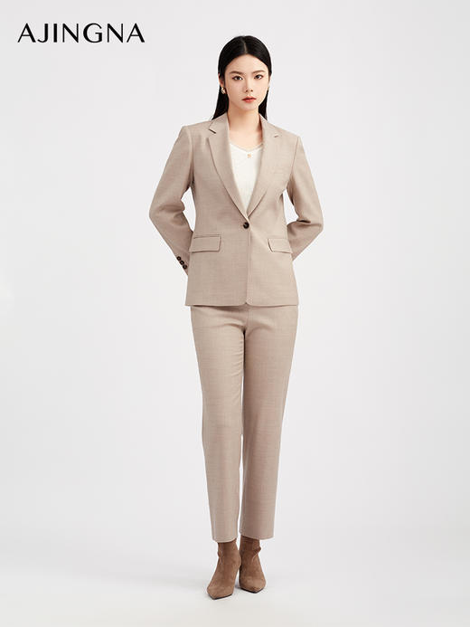 【商场同款】阿菁娜冬季新款高羊毛含量西裤垂顺挺括双效显瘦立体剪裁零束缚轻商务通勤A30Q110078 商品图3