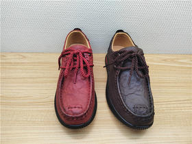 豪行秋冬新款23306352真皮复古休闲低跟女鞋单鞋皮鞋