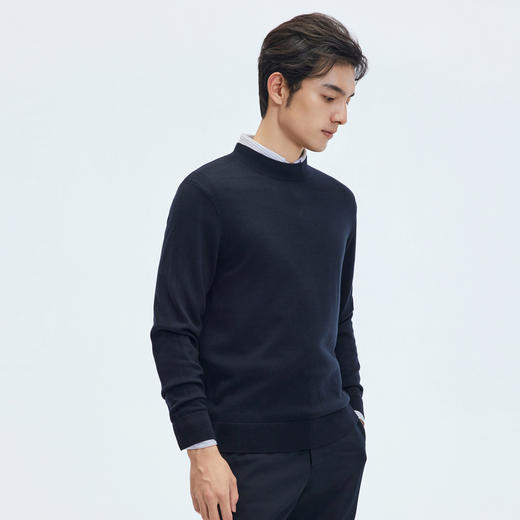 【门店同款&100%绵羊毛】圣得西25年男款冬季毛衫保暖纯色针织衫 商品图2