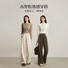 【12/24新品6.5折】熙世界宽松慵懒毛呢阔腿裤女秋冬加厚高腰显瘦休闲窄版直筒长裤子 商品缩略图2