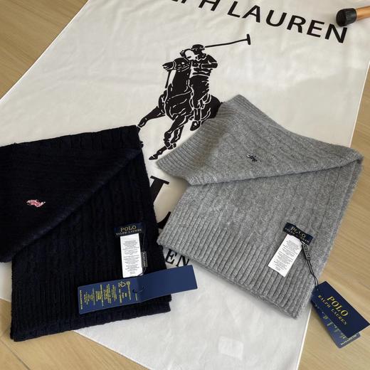 D122469基础款保暖柔软舒适两色麻花针织羊毛围巾 商品图4