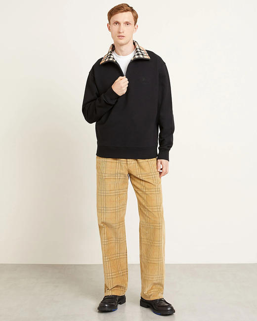 THS-限时 B家 男士 翻领经典格纹半拉链卫衣 AI579 商品图2