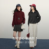 【12/24新品6.5折】熙世界韩里韩气红色加绒卫衣女士秋冬半高领格子拼接长袖宽松上衣 商品缩略图4
