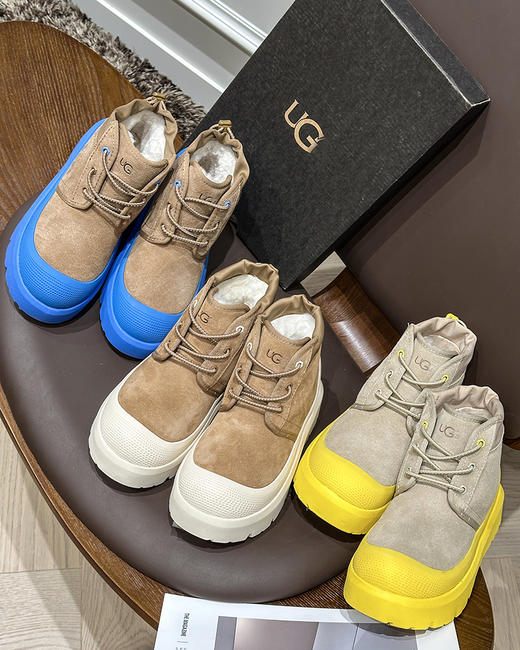 现货 THS-无 ug家 情侣款 彩壳雪地靴 系带款厚底鞋 一脚蹬厚底鞋 QZ117 商品图6