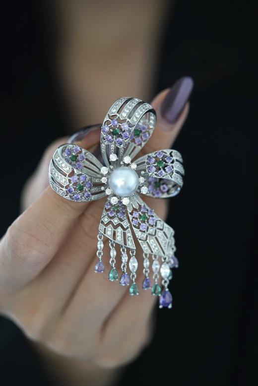 新款-丝带胸花铂金灰/澳白 商品图6