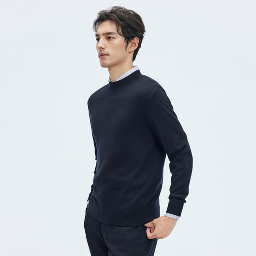 【门店同款&100%绵羊毛】圣得西25年男款冬季毛衫保暖纯色针织衫 商品图1