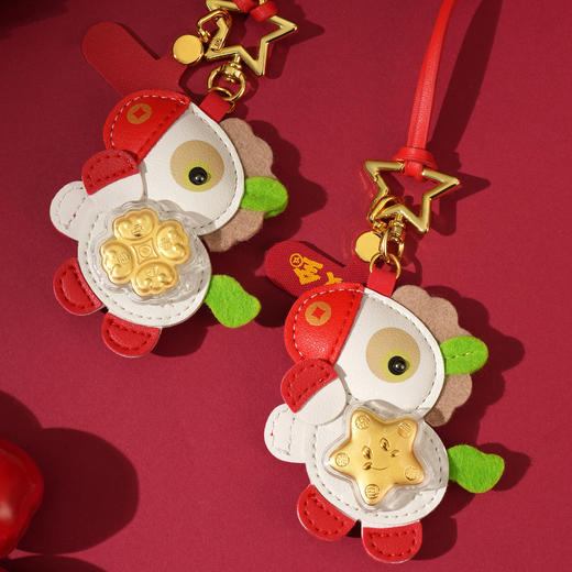 心选丨2026马上有福/马上有财礼品足金挂饰 本命年新年喜庆中国红车挂钥匙挂包挂 商品图7