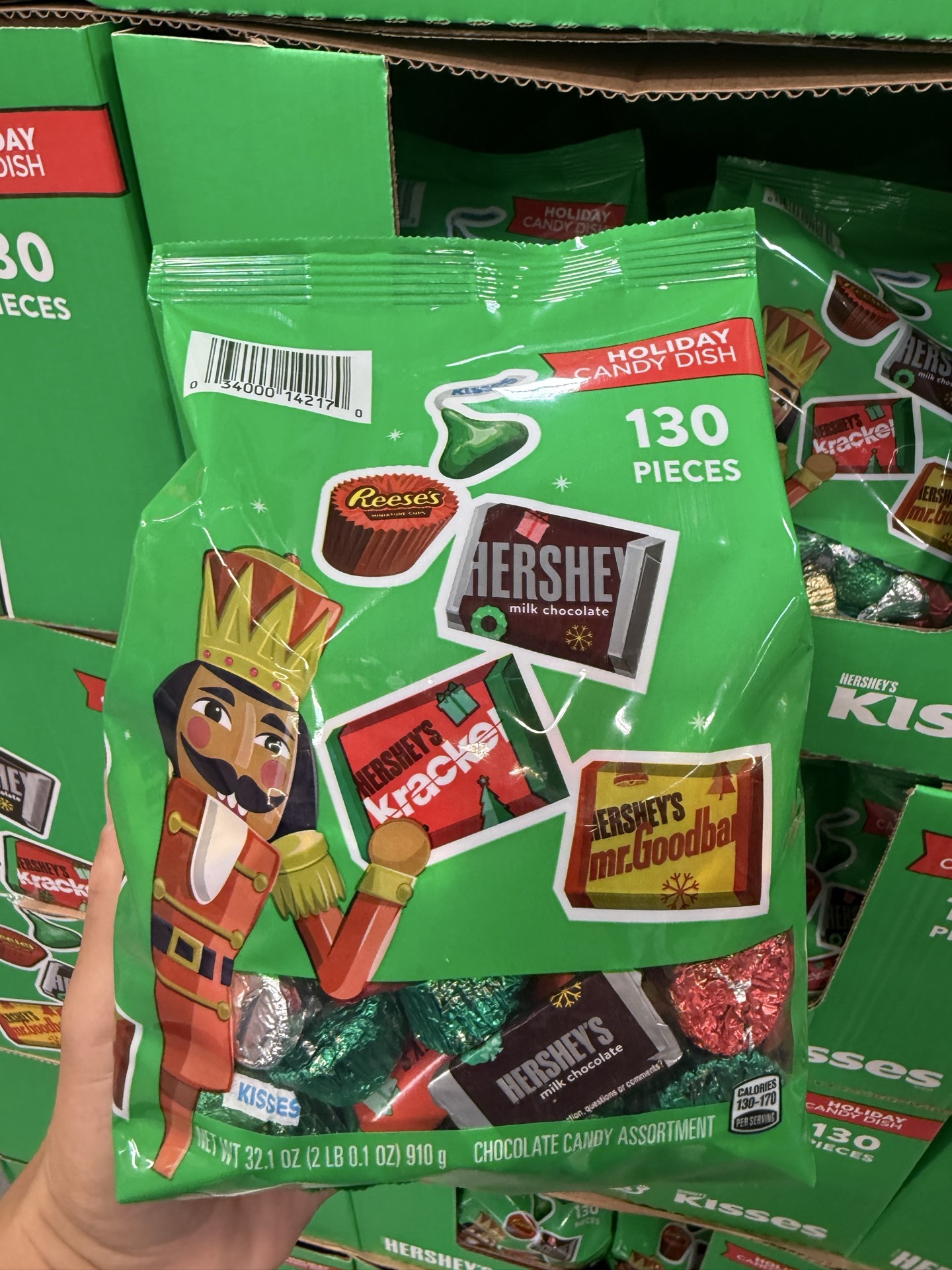 到手价159元  Hershey's3种巧克力集锦130块 美国代购，无中文标签，介意慎拍