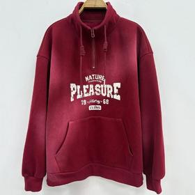 ZC立领渐变字母图加绒卫衣50914（红）冬季 954010220321