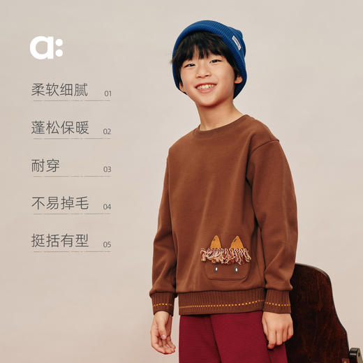 【春Vol.0】allblu幼岚【玉米绒】儿童圆领卫衣25冬新款男童女童柔软舒适 商品图2