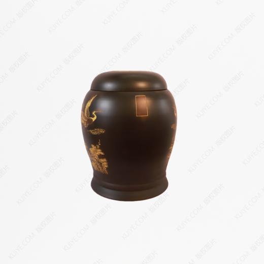 纯手工拉坯五色泥紫陶仙鹤小坛(镀金)骨灰坛骨灰盒骨灰罐 商品图2