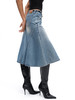 TR她热 几何裁片 蓝色复古水洗分割设计感不规则鱼尾牛仔半裙 商品缩略图2