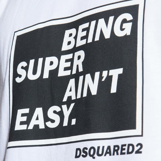 DSQUARED2 男士字母徽标印花棉质圆领短袖T恤 白色 S71GD1610 D20020 100 商品图3