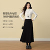 【12/24新品6.5折】熙世界黑色磨绒针织半身裙女2025年冬季新款不规则包臀鱼尾a字裙 商品缩略图2