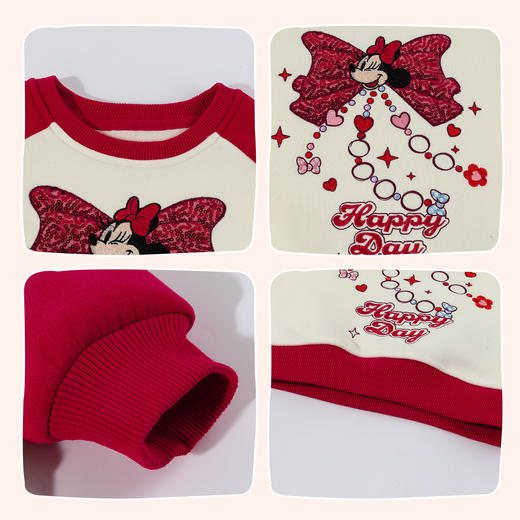 迪士尼魔法派对冬季女童刺绣加绒套头卫衣XD4ES080 商品图6