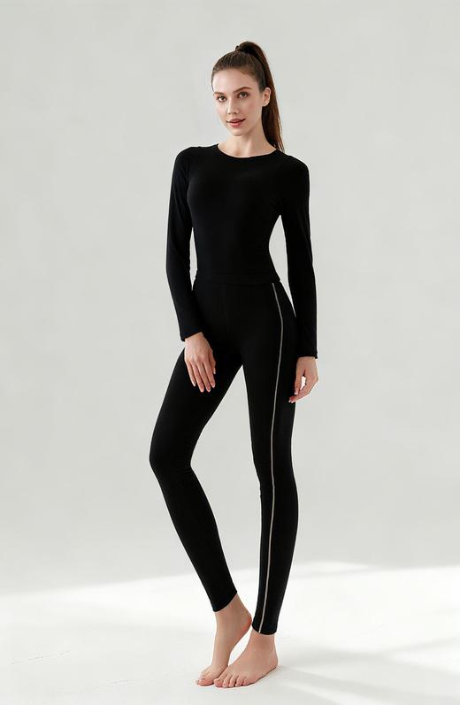 官网1099！卡戴珊莱赛尔天丝德绒秋衣秋裤套装女优可丝修身打底保暖内衣 商品图6