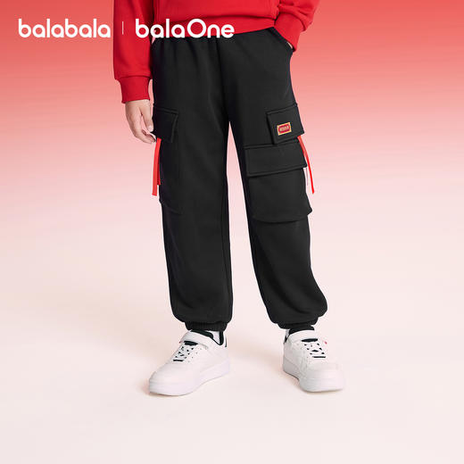 【balaOne】巴拉巴拉童装儿童裤子男童2025新款春秋装加绒慢跑裤 商品图2