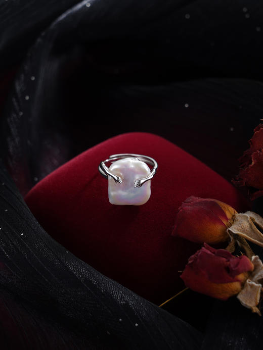 子佩集【守护拥抱】银S925珍珠惜王妃戒指【SPR0480002】13*17mm巴洛克方块手2512 商品图11