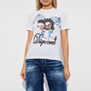 DSQUARED2 女士徽标贴片棉质圆领短袖T恤 白色 S72GD0613 D20020 100 商品缩略图1