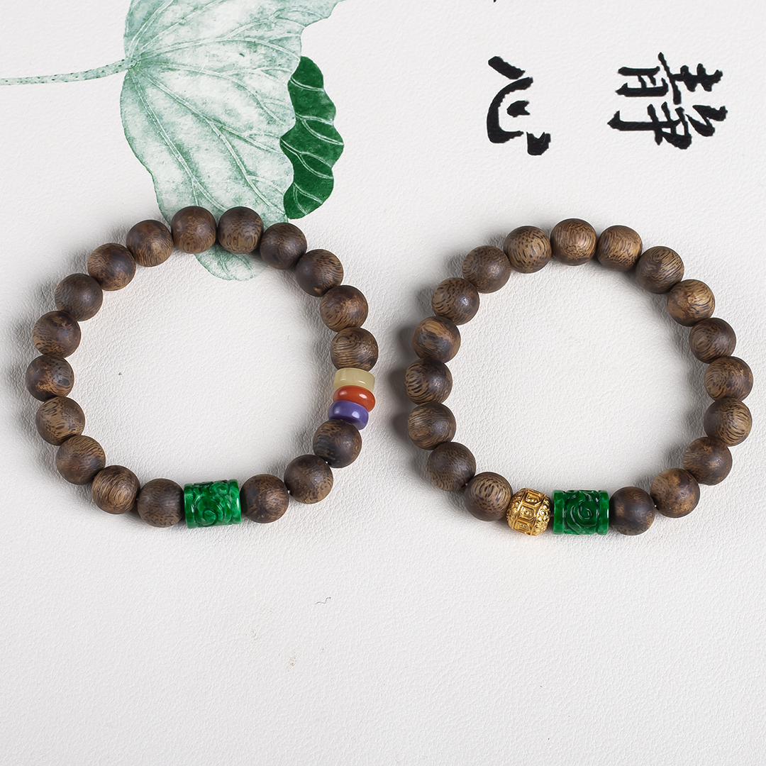 xy0655沉香+翡翠手串