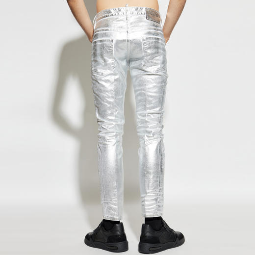 DSQUARED2 男士字母徽标标签棉质休闲牛仔裤 银色 S71LB1669 S39781 906 商品图2