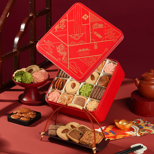 【什锦曲奇伴手礼 】悠享时圣诞送礼盒伴手礼休闲零食礼包下午茶女生日礼物新年大礼包580g 商品图3