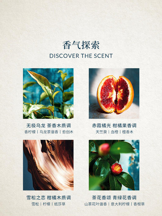 欧珑金属车载香氛扩香套装 赤霞橘光/雪松之恋/无极乌龙/茶花香颂 商品图2