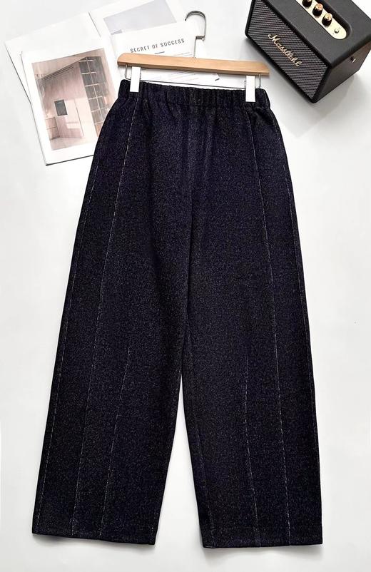 D122427花纱柏林裤！冬季保暖加厚磨毛松紧高腰山本羊毛毛呢马丘裤 商品图0