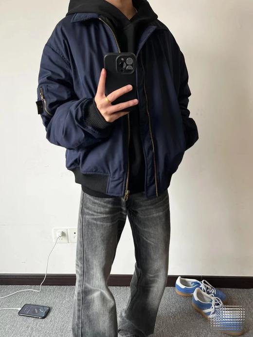 D122490秋冬季高街羽绒棉服飞行服夹克棒球服外套 商品图4