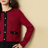 【12/24新品6.5折】熙世界小香风圣诞红色针织毛衣套装女秋冬赫本风背心连衣裙两件套 商品缩略图4