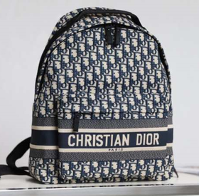 迪奥 Oblique早春新款情侣款斜纹技术提花织物双肩包  大号（LZ）