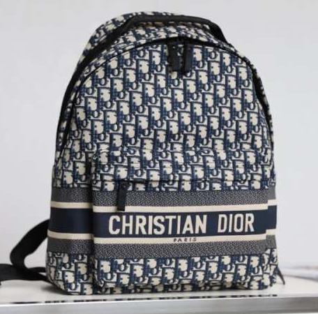 迪奥 Oblique早春新款情侣款斜纹技术提花织物双肩包  大号（LZ） 商品图0