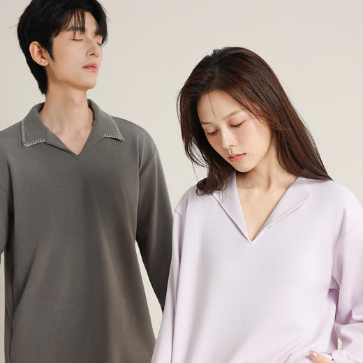 印篱YINGLI 秋冬新款 双面暖暖绒V领家居服 居家保暖 男女款 商品图6