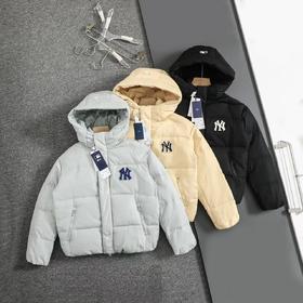 D122434学院系列毛巾绣字母纯色连帽羽绒服男女情侣款