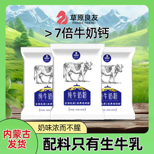 纯牛奶粉 经典老奶粉 7倍牛奶钙 配料表只有生牛乳 奶味浓 多重过滤杀菌 孕妇小孩放心喝 商品图0