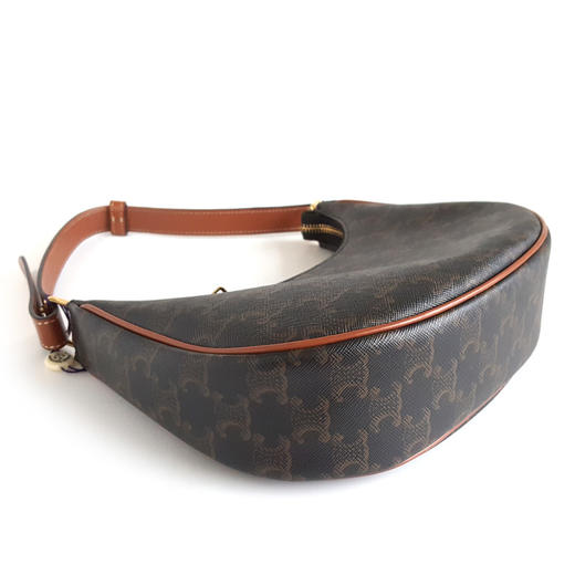 【95新】CELINE思琳棕色凯旋门老花AVA豌豆包腋下包单肩包女士211225AK06 商品图4