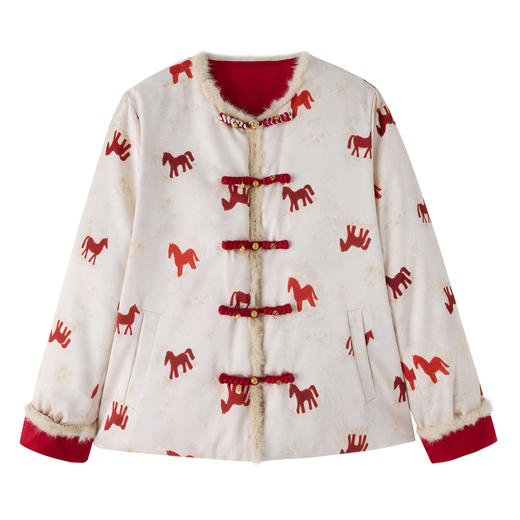 HR YJLY2605水貂毛双面穿马上有钱羽绒服90绒 商品图4