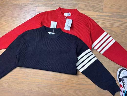 D122478新款圆领四杠休闲百搭针织衫毛衣 商品图2