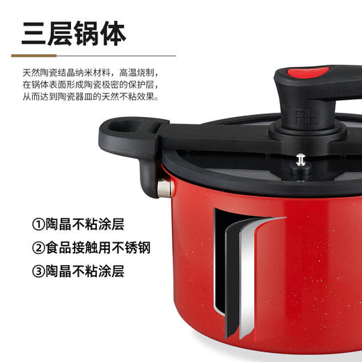 美穗吉家 陶晶微压锅6L 商品图4