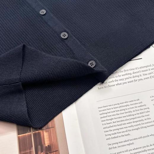 D122426冬季新款时尚撞色翻领针织衫显瘦开衫上衣 商品图12