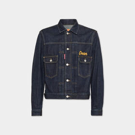 DSQUARED2 男士字母徽标刺绣牛仔夹克外套 蓝色 S74AM1599 S30833 470