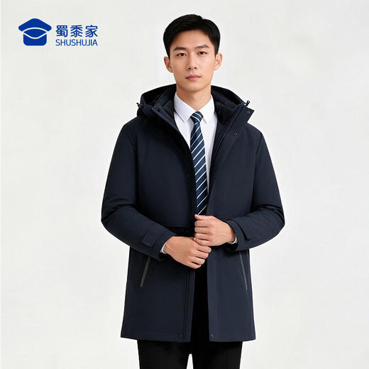 【实付满399送保温杯】【中长款商务通勤三合一风衣外套】户外保暖长袖上衣 连帽宽松休闲羽绒夹克外套WT514 商品图6