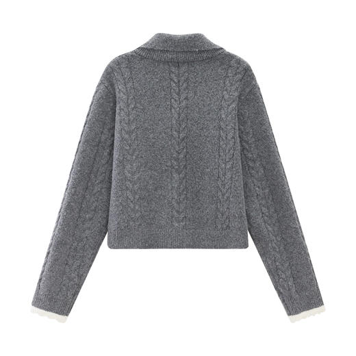 鹿向南「奔赴冬约」秋冬miu系减龄北极绒毛衣百搭灰色显瘦上衣女 商品图2