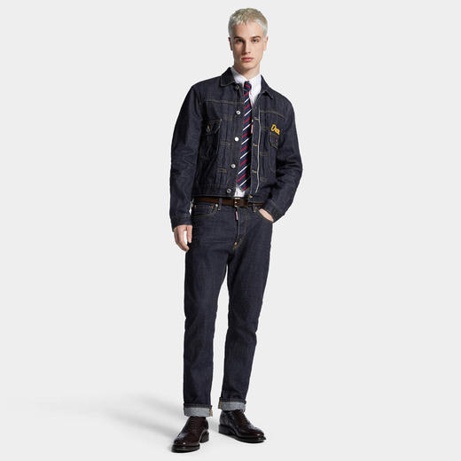 DSQUARED2 男士字母徽标刺绣牛仔夹克外套 蓝色 S74AM1599 S30833 470 商品图5