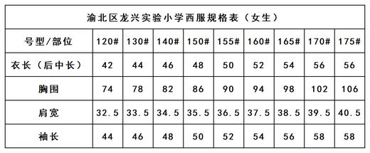 渝北区龙兴实验小学—男女西服(温馨提醒: 此西装不含校徽，徽标需单独购买哦~) 商品图3