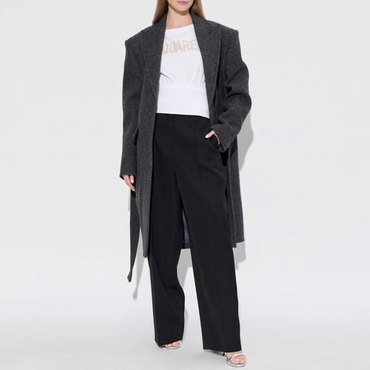 DSQUARED2 女士字母徽标刺绣棉质圆领短袖T恤 白色 S72GD0583 D20020 100 商品图4