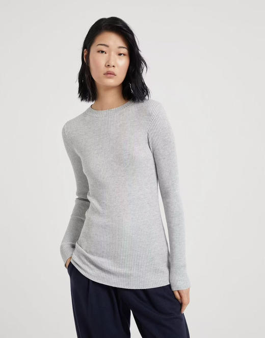 BC羊绒真丝混纺套头针织衫。 灰色。米色。 自己备注号码颜色 商品图0