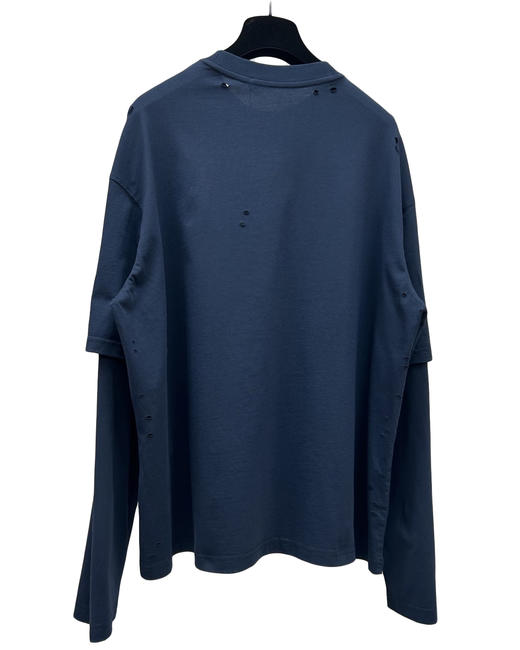 男款破损假两件长袖T恤la001 商品图1