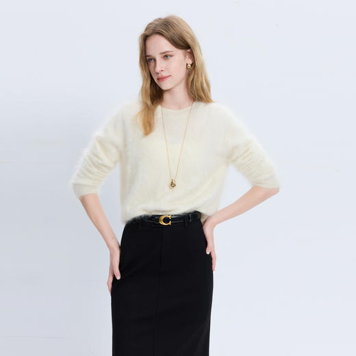 三彩2026新款皮腰带复古C型金属扣窄版皮带二层牛皮简约时尚女 商品图2