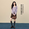 【12/24新品6.5折】熙世界慵懒风V字翻领紫色毛衣女秋冬宽松套头超好看的软糯针织衫 商品缩略图2